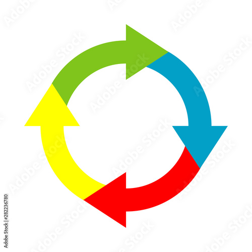 Infographic circle arrows isolated on the white background