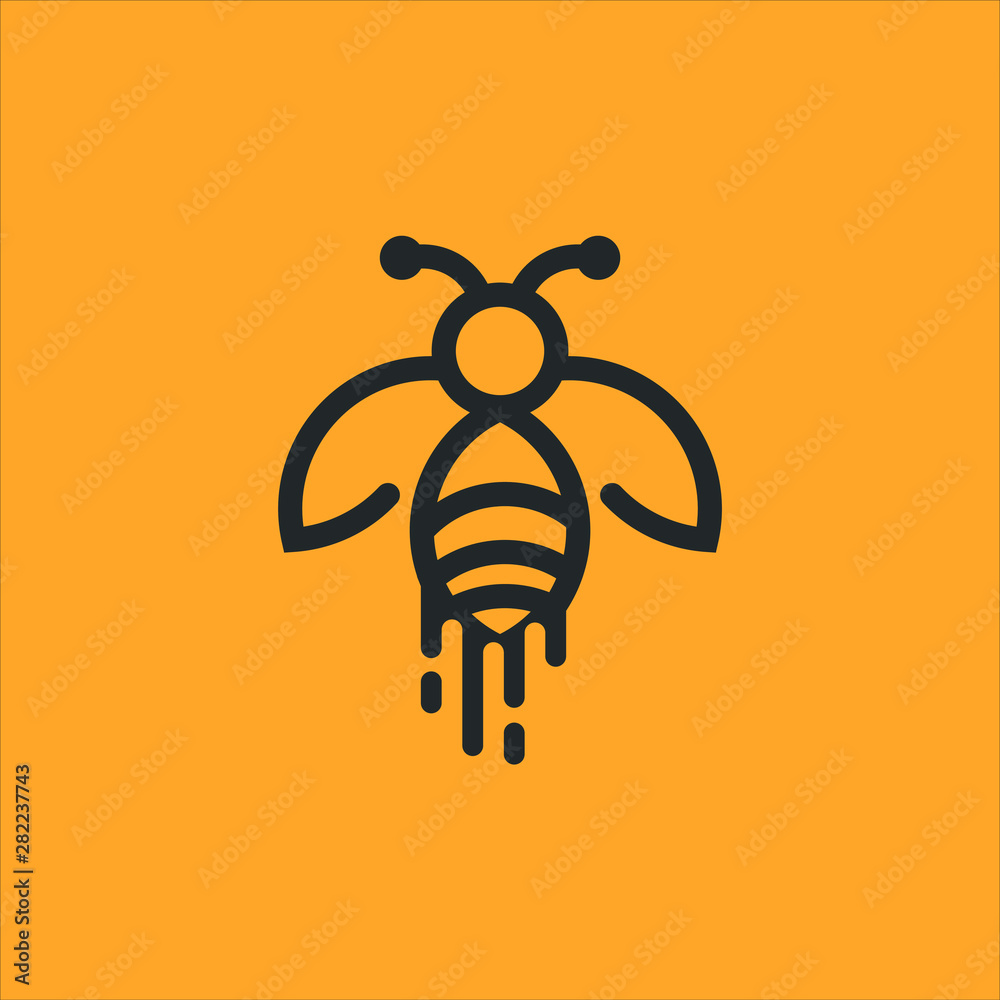 wasp beetle logo with abstract design line art style wasp beetle logo with abstract design line art style