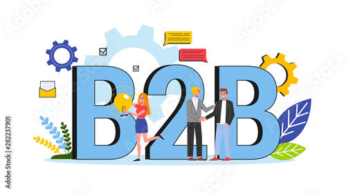 B2B concept. Business to business way of communication