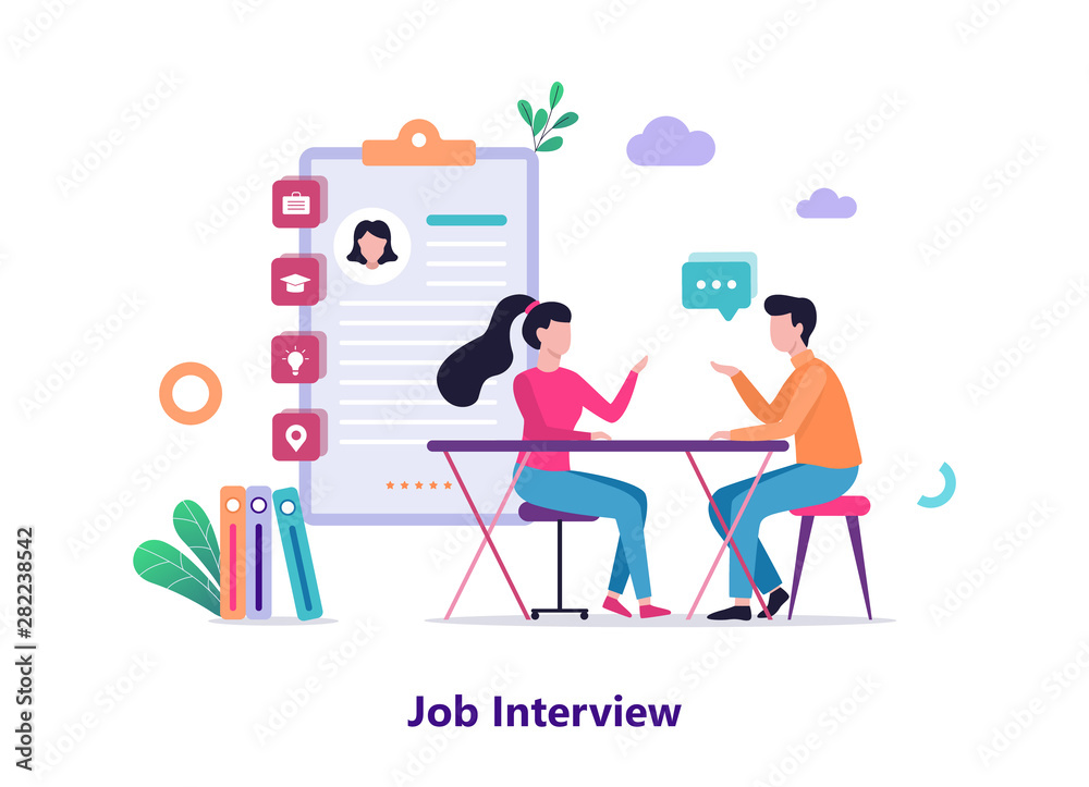 Job interview. Conversation between employer and candidate