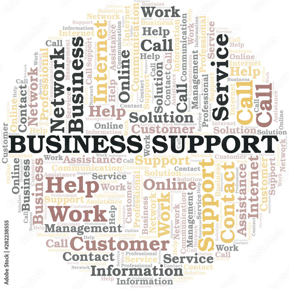 Business Support word cloud vector made with text only. Business Support word cloud vector made with text only.