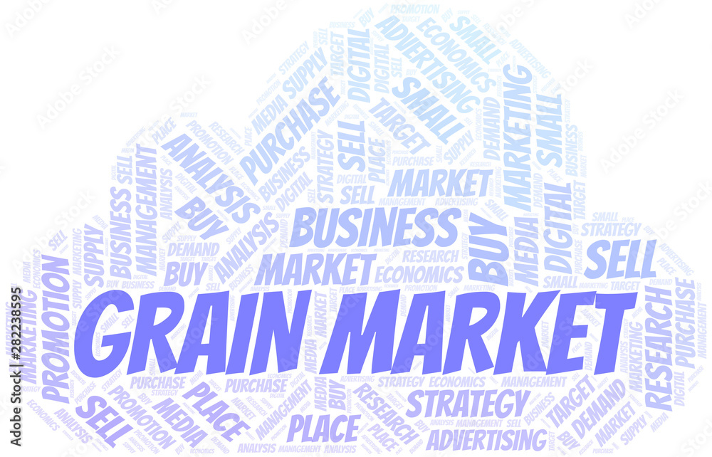 Obraz premium Grain Market word cloud. Vector made with text only.