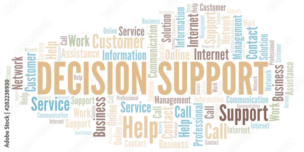 Decision Support word cloud vector made with text only. Decision Support word cloud vector made with text only.
