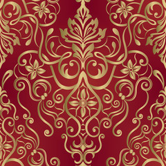 Wandcirkels Bordeaux patronen Oosters vintage ornament klassiek patroon  © Katia25