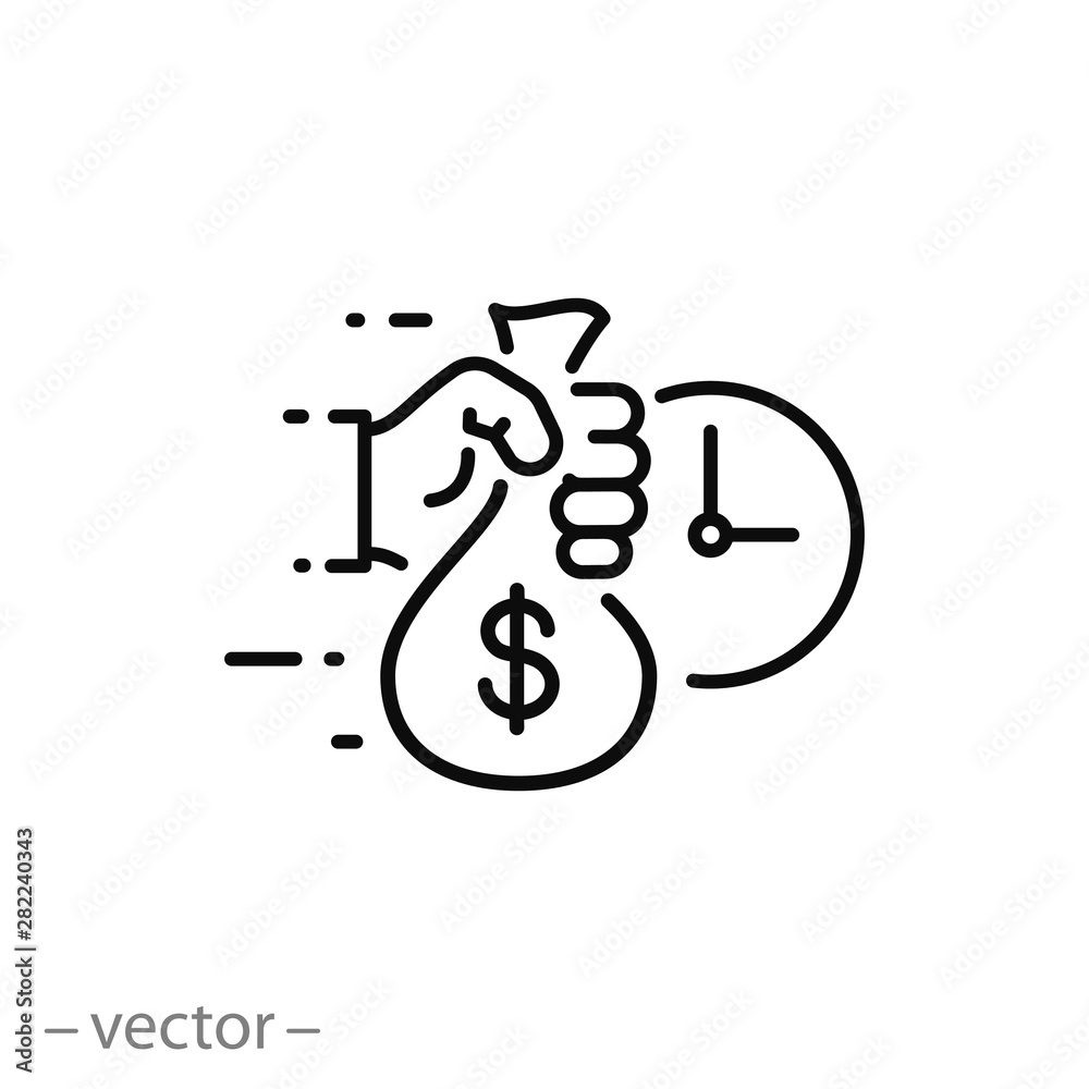 easy instant credit, loan payment, fast money icon, finance thin line symbol for web and mobile phone on white background - editable stroke vector illustration eps 10 easy instant credit, loan payment, fast money icon, finance thin line symbol for web and mobile phone on white background - editable stroke vector illustration eps 10