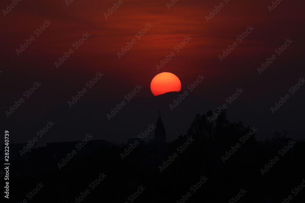  a sunset picture in INDIA RAJASRHAN 