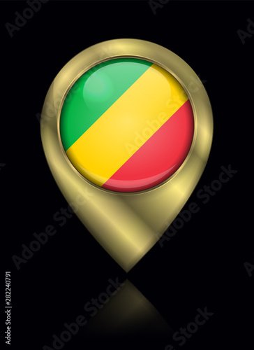 Flag of Republic of the Congo. Vector Sign and Icon. Location Symbol Shape. Gold Free Download Flag of Republic of the Congo. Vector Sign and Icon. Location Symbol Shape. Gold - GFXLoad