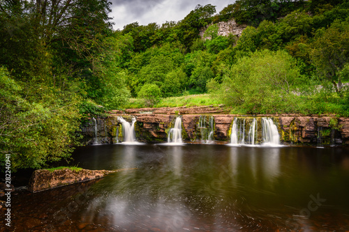 Long Exposure of Wain Wath Force, a waterfall situated on the River Swale in the Yorkshire Dales National Park and flows beneath the limestone cliffs of Cotterby Scar