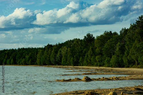 landscape with lake and clouds photo