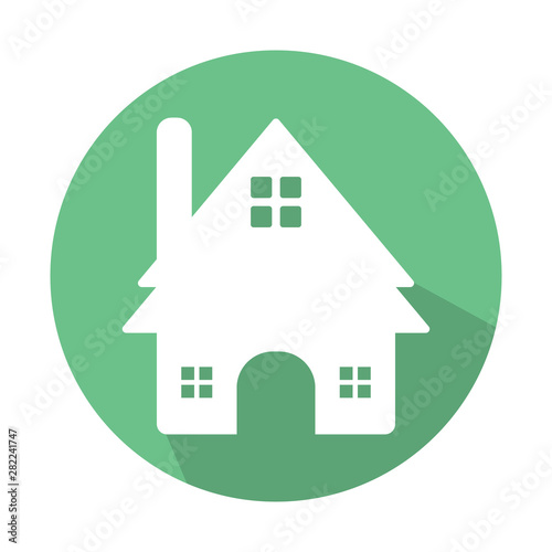 Flat color home icon vector illustration on white background