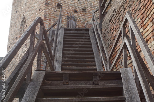 wooden stairs in the castle © taraskobryn