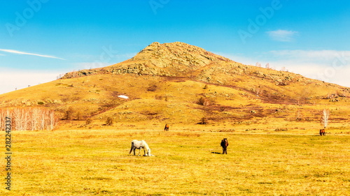 beautiful mountain gratash in the South Urals early spring day. photo