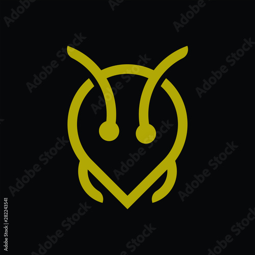 ant head design logo with style
