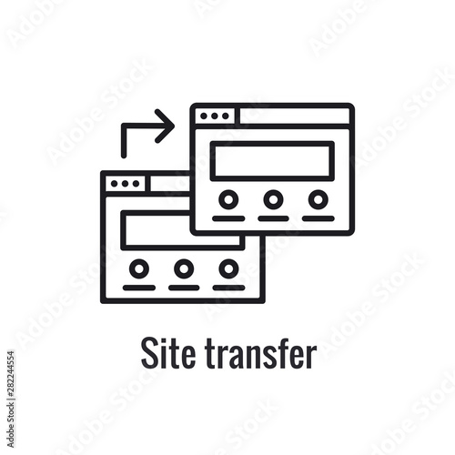 Website Data Transfer Icon with arrow imagery of transfer