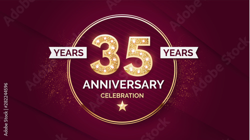 1 year anniversary celebration design template with gold glitter effect.