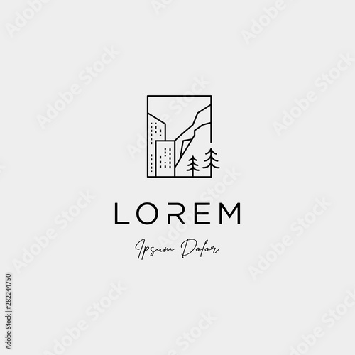 mountain city logo design vector icon illustration