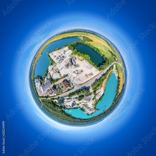 little planet of lakes at the Rhine valley south Germany