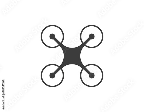 Drone, quadcopter icon. Vector illustration, flat design.