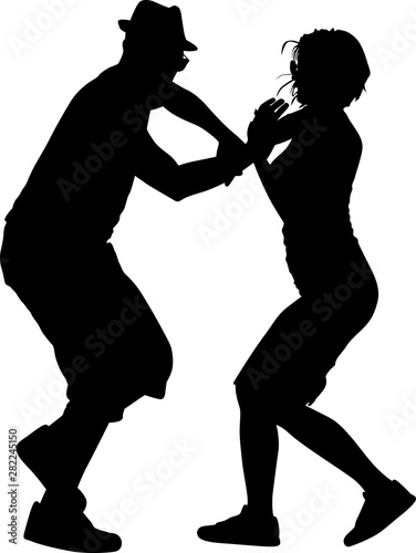 man with a hat and glass dance with a girl