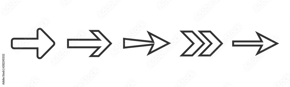 Arrow icon set. Vector illustration, flat design. Arrow icon set. Vector illustration, flat design.