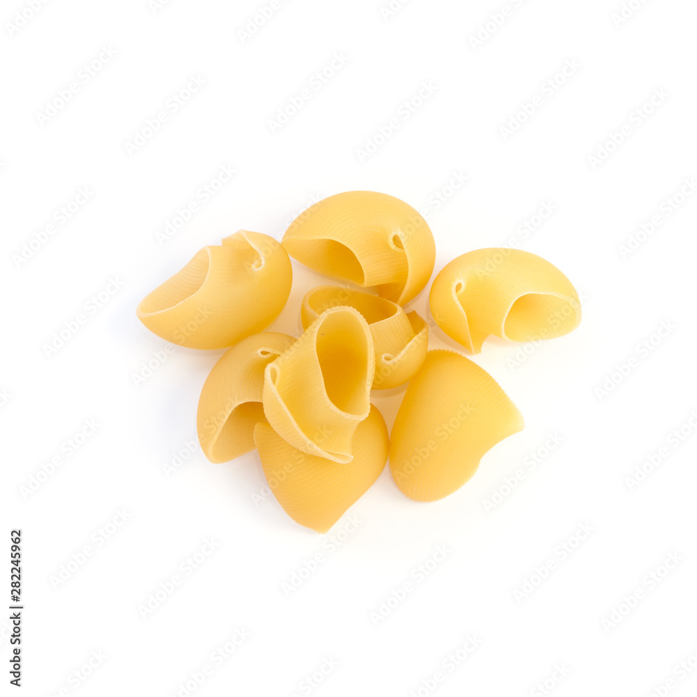 Raw pasta pipe rigate isolated over white background Raw pasta pipe rigate isolated over white background