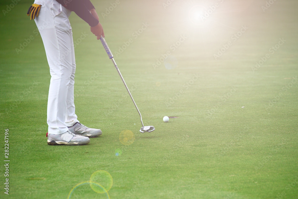 Fototapeta premium golfer putting on green