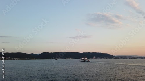 Yalova, Turkey - July 2019: Boat at sea on a summer day afternoon heading to Yalova