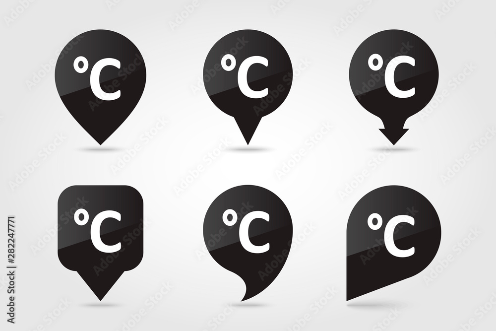 Degrees Celsius pin map icon. Meteorology. Weather Degrees Celsius pin map icon. Meteorology. Weather
