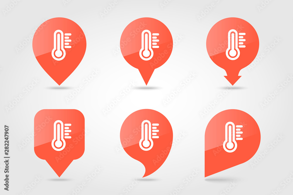 Thermometer Heat Hot pin map Thermometer Heat Hot pin map