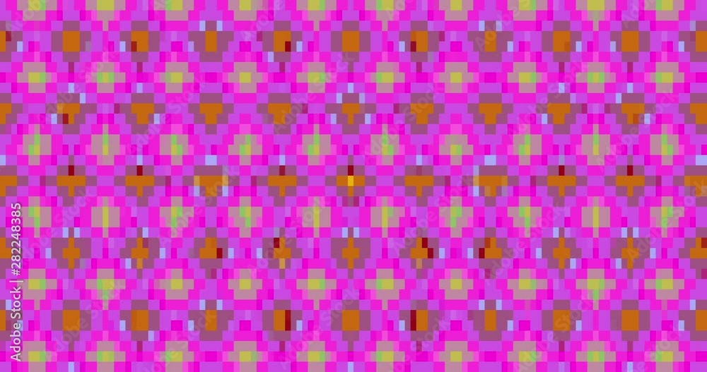Abstract pixel pattern background composition with glitch and horizontal lines. Mosaic klaidoscopi stripes in multi colors. Pastel background animation with pixel blocks moving in space. Vintage loop Abstract pixel pattern background composition with glitch and horizontal lines. Mosaic klaidoscopi stripes in multi colors. Pastel background animation with pixel blocks moving in space. Vintage loop