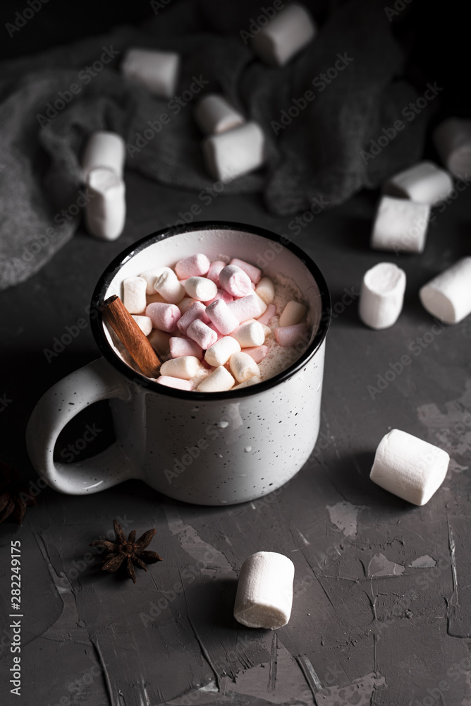 Hot drink with marshmallows Hot drink with marshmallows