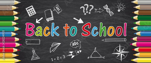 Blackboard Colored Pencils Back To School Sketches