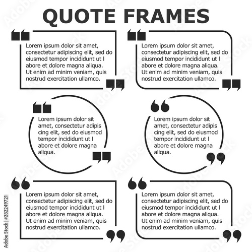 Vector illustration set of patterns quotes frames