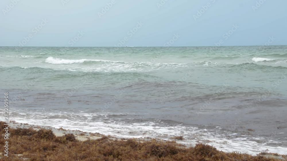 Rough waves hitting beach before the storm, Miami Beach Rough waves hitting beach before the storm, Miami Beach
