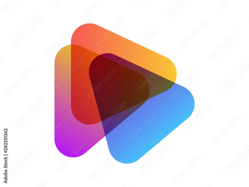 Abstract modern violet, orange, blue element with triangles