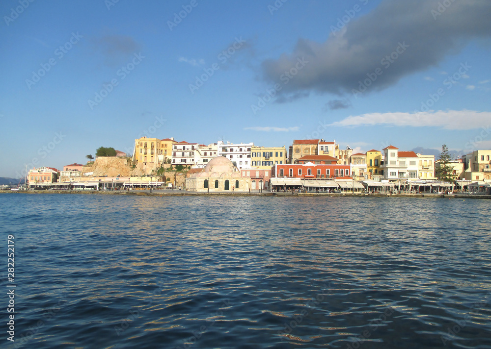 Impressive View of Chania Old Town and the Historic Venetian Port, Crete Island, Greece