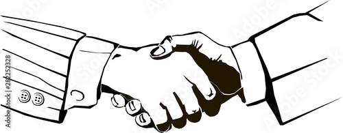 handshake, vector illustration, isolated, monogram, graphic drawing, logo, sign, icon, black