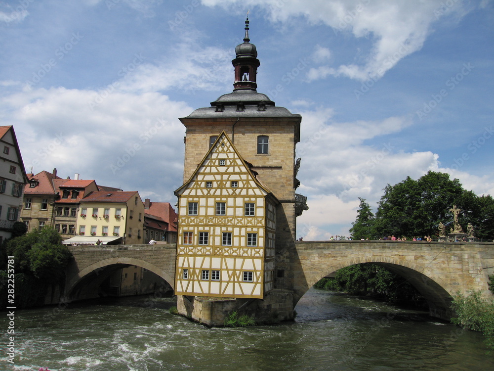 Rathaus auf der Brücke in Bamberg