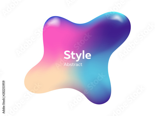Three dimensional violet, blue, beige, pink abstract element