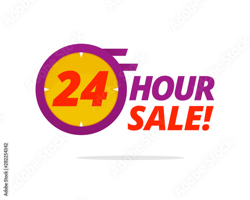 24 hour sale badge vector illustration for social media promotion poster design