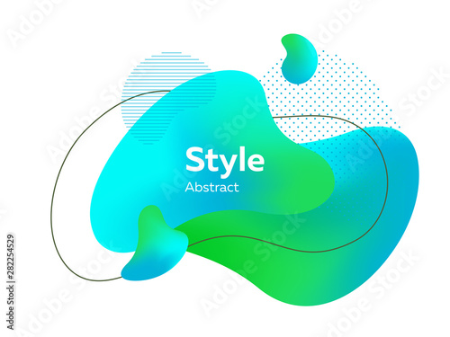 Abstract modern green, blue graphic element with upper stripes