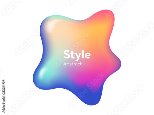 Three dimensional violet, blue, orange, pink abstract element