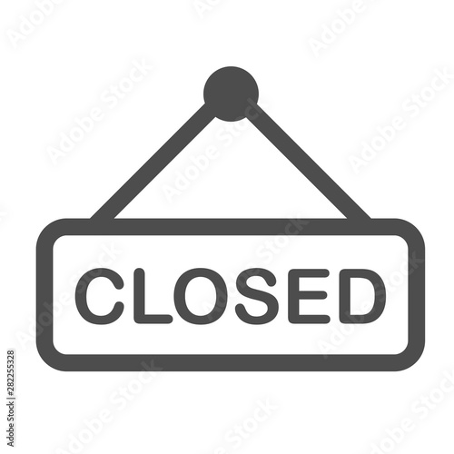 nameplate closed icon isolated on white background. store nameplate closed flat icon for web, mobile and user interface design
