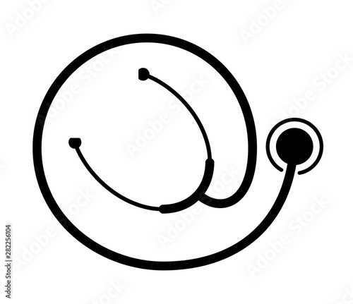 Stethoscope icon in trendy flat style isolated on background. Stethoscope icon page symbol for your web site design.