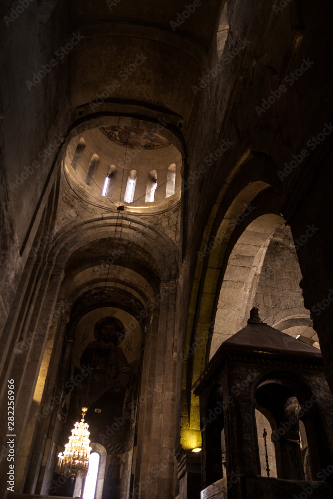 Fototapeta premium antique church inside in Georgia