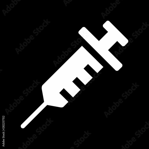 A black and white Syringe icon illustration