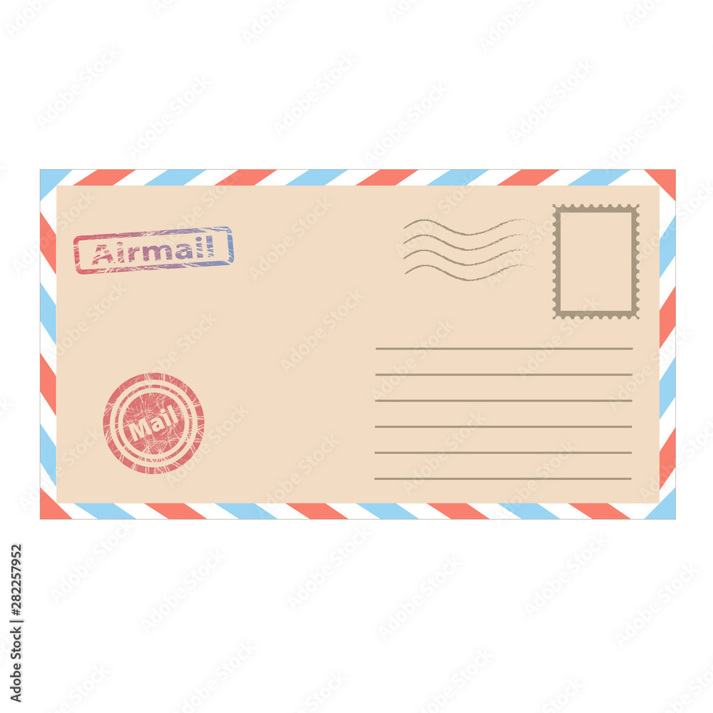 envelope mail in cartoon style for design on white, stock vector illustration envelope mail in cartoon style for design on white, stock vector illustration