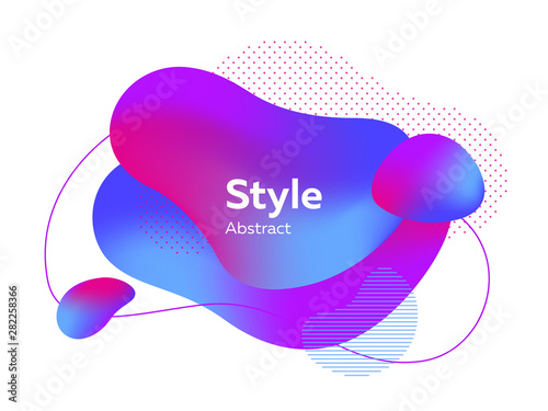 Abstract modern violet, pink graphic element with upper dots. Dynamical colored forms and lines. Gradient abstract banners with flowing liquid shapes. Template for logo, flyer, presentation