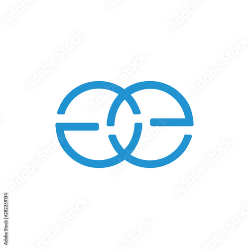 letter ge linked line simple logo vector
