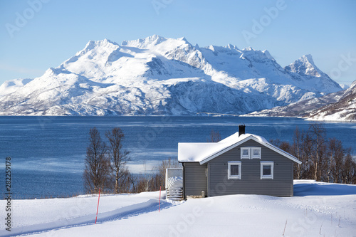 Fototapeta Naklejka Na Ścianę i Meble -  traditional norwegian wooden house rorbu